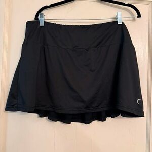 Women's Black Active Skater Skirt with Built-In Shorts